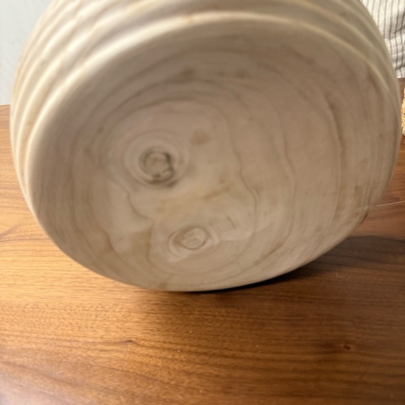 Rustic Cream Wooden Serving Bowl - Picture 7 of 9